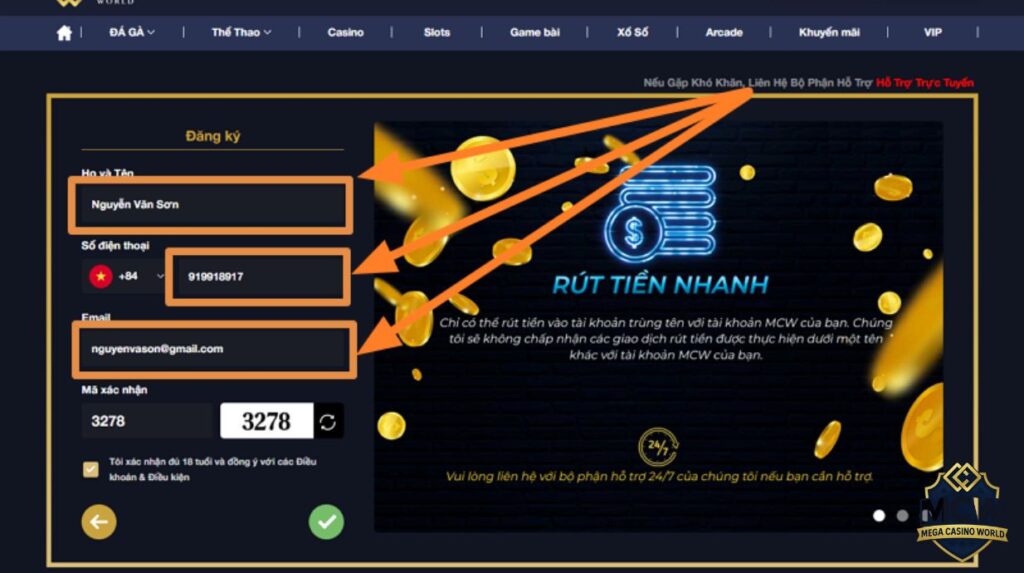 Hướng dẫn rút tiền MCW chi tiết từng bước